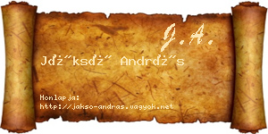 Jáksó András névjegykártya